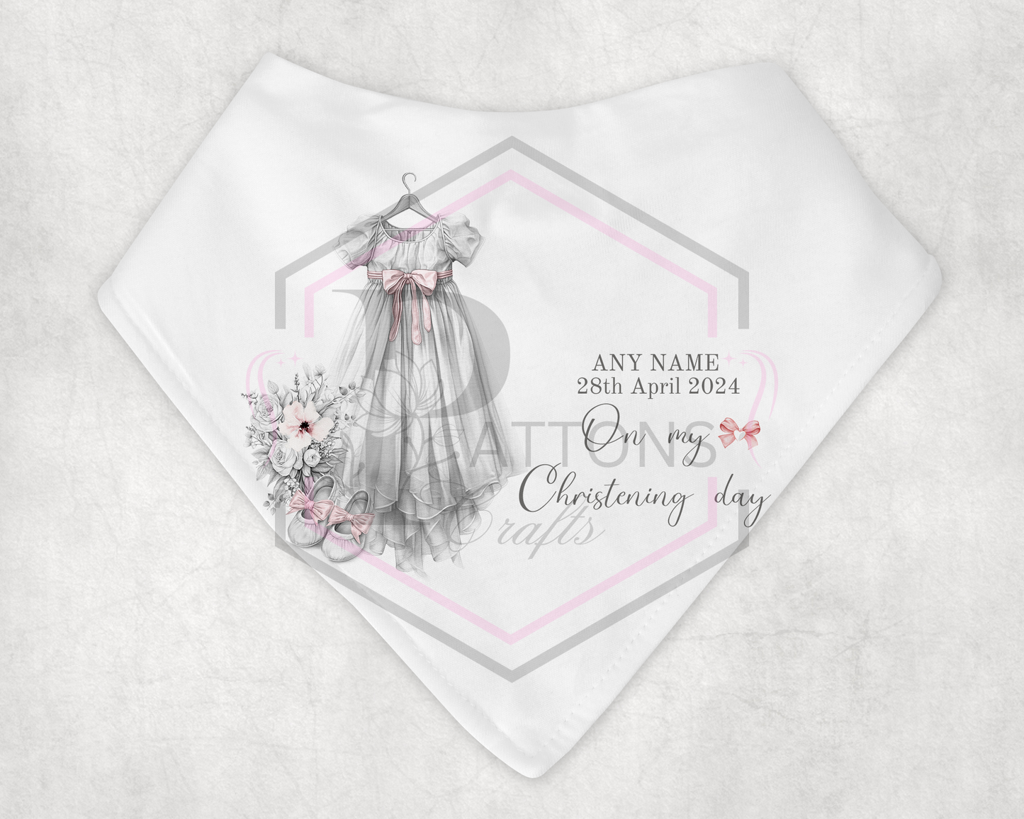 Personalised baby bib | Baby girl christening gift | Baptism bib