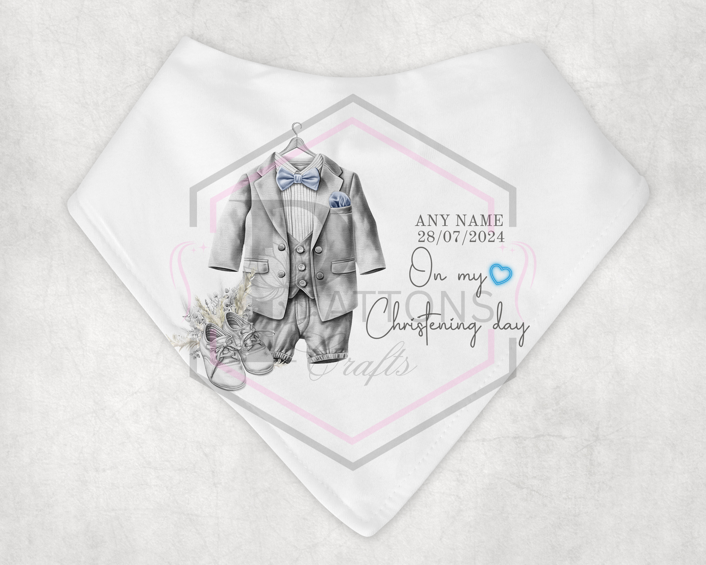 Personalised baby bib |Boy Christening gift | Baptism bib