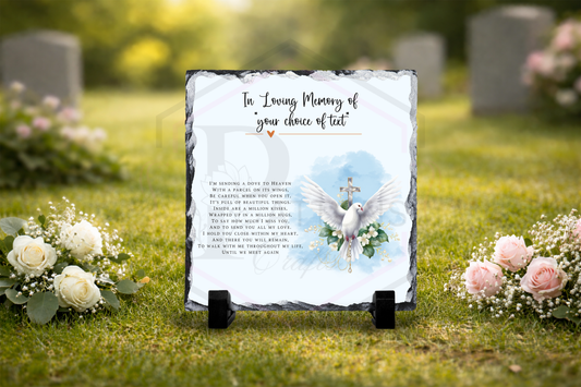 Dove Memorial Slate Plaque | In Loving Memory