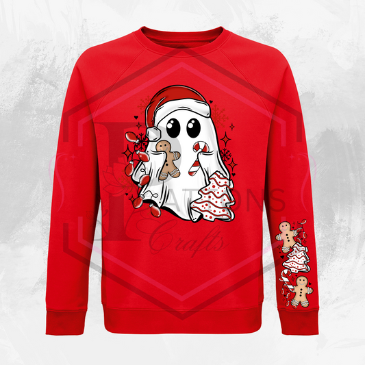 Red sweatshirt | Christmas ghost | Christmas sweatshirt