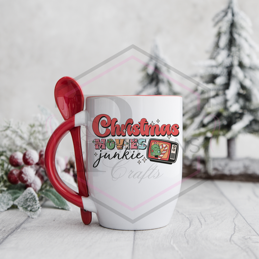 Hot Chocolate Mug | Mug with Spoon | Christmas Movies Junkie