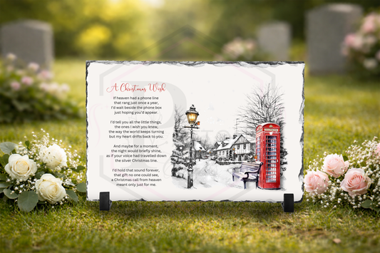 Christmas Memorial Slate Plaque 20x30cm | Christmas Wish From Heaven |