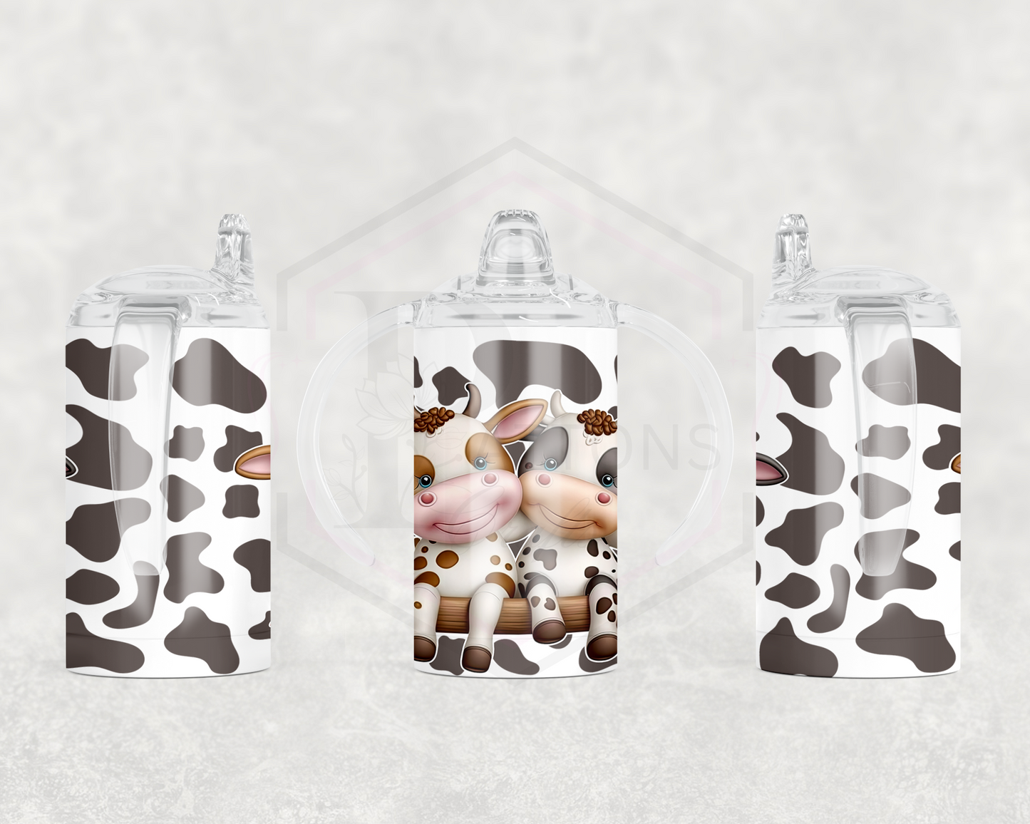 Personalised sippy cup | toddlers drinkware | Cute cow design