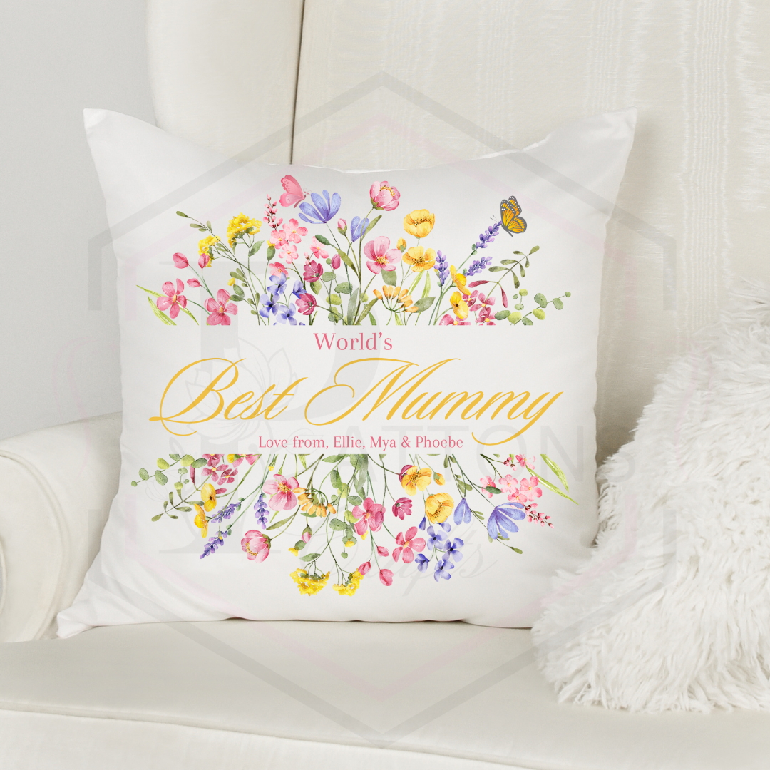 Personalised Cushion | Worlds best Mum | Unique cushion