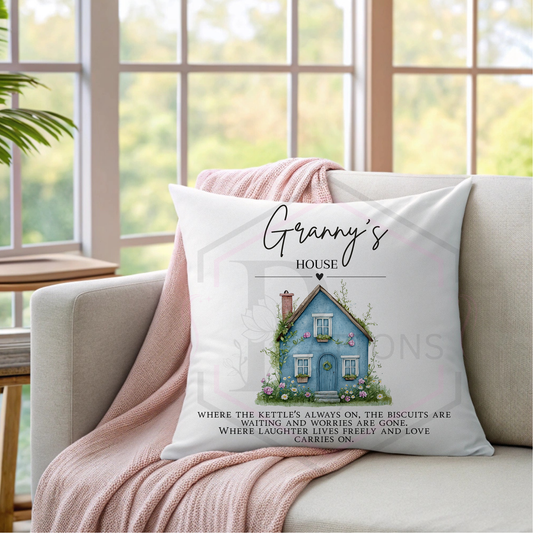 Personalised Grandparents Cushion 40x40cm – Nanny & Granda’s House