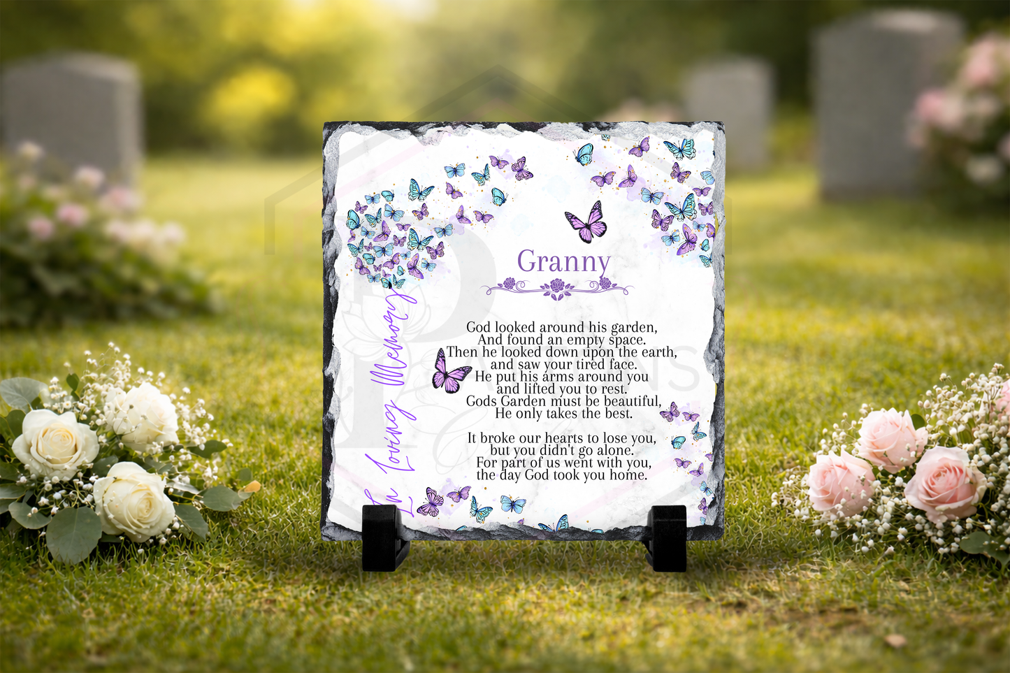 Memorial Slate | Butterflies | 20x20cm |30x30cm