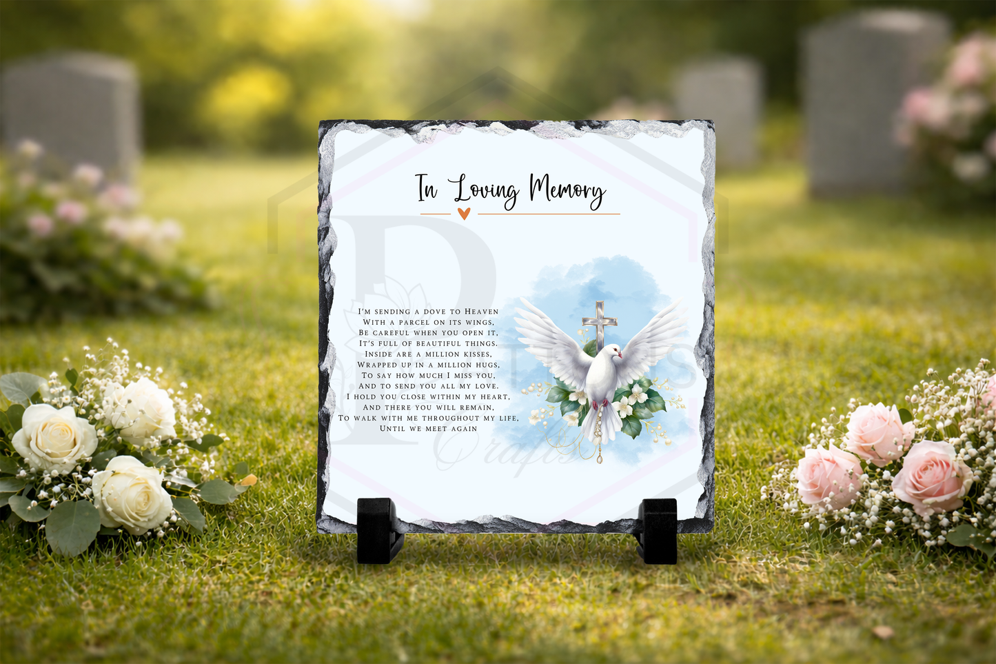 Dove Memorial Slate Plaque | In Loving Memory