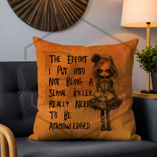 Orange velvet cushion | Should be acknowledged