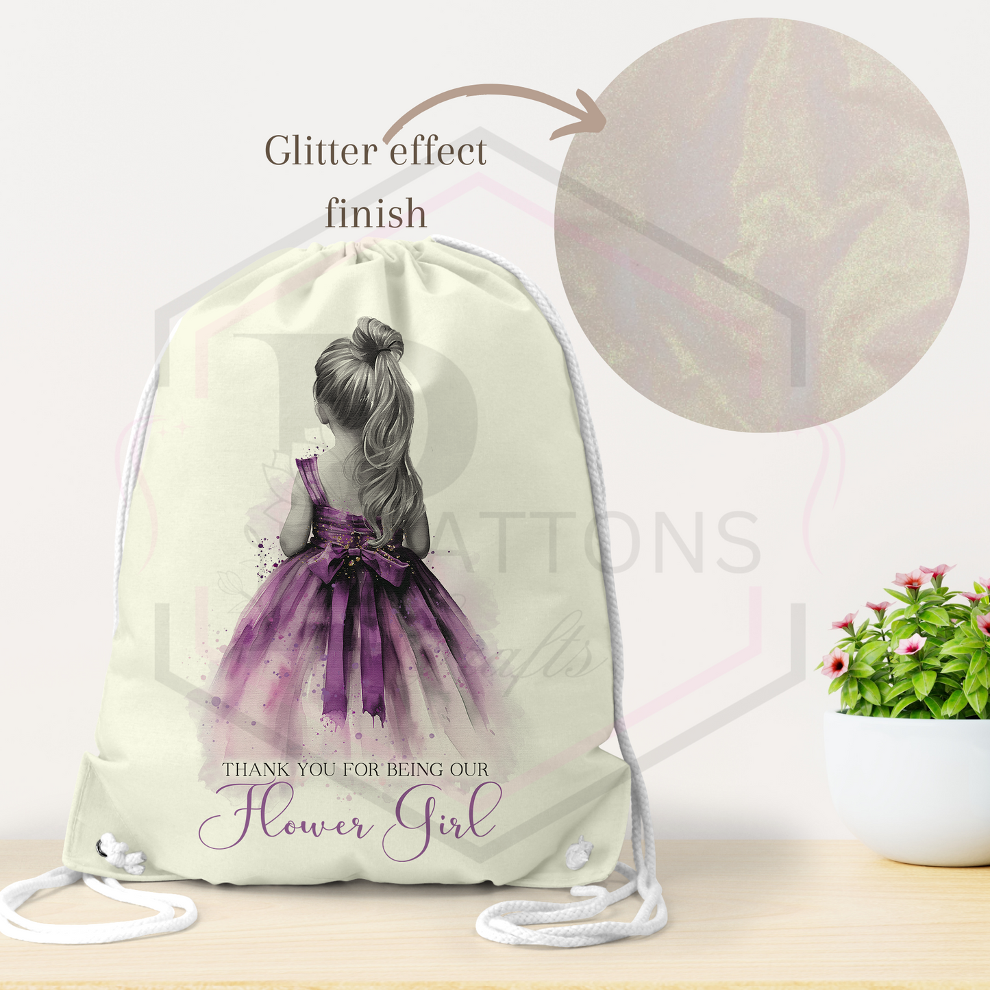 Personalised Flower Girl Glitter Bag | Flower Girl Gift | Multiple Option