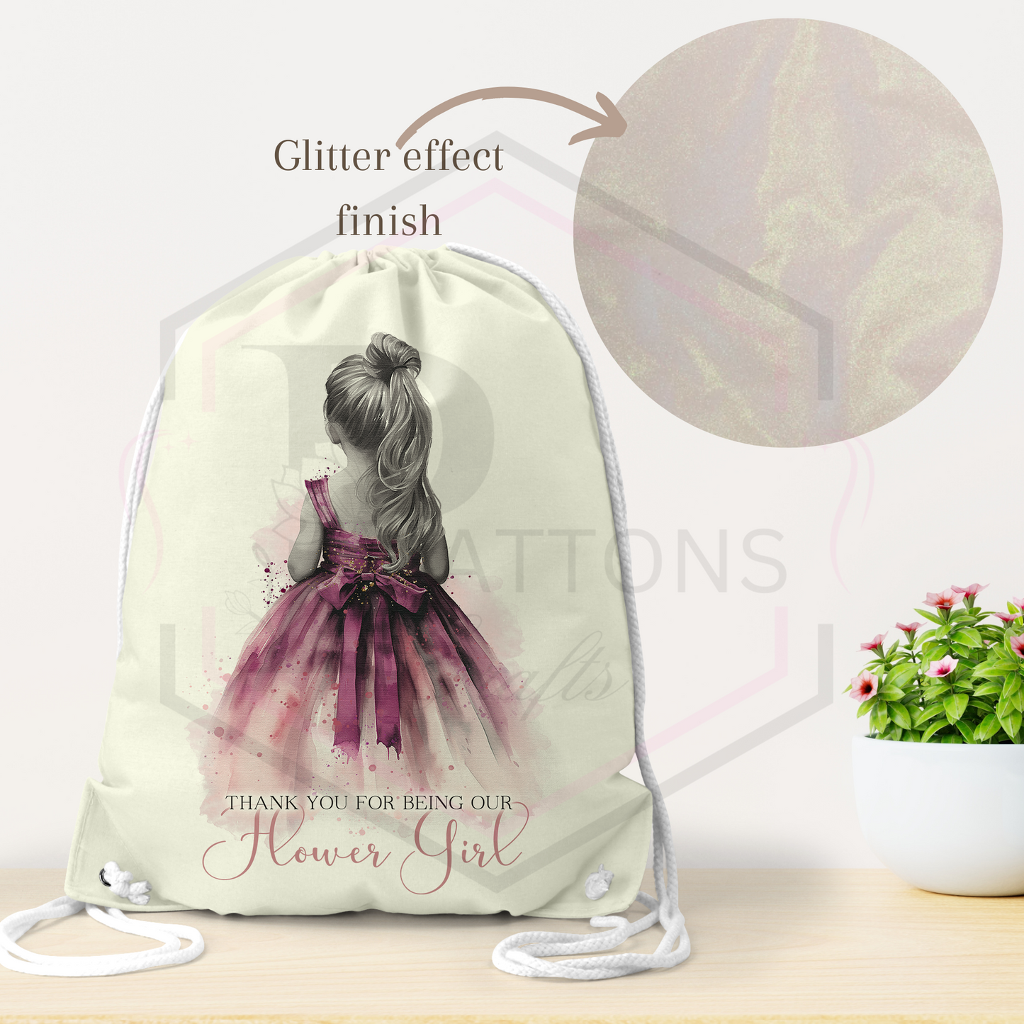 Personalised Flower Girl Glitter Bag | Flower Girl Gift | Multiple Option