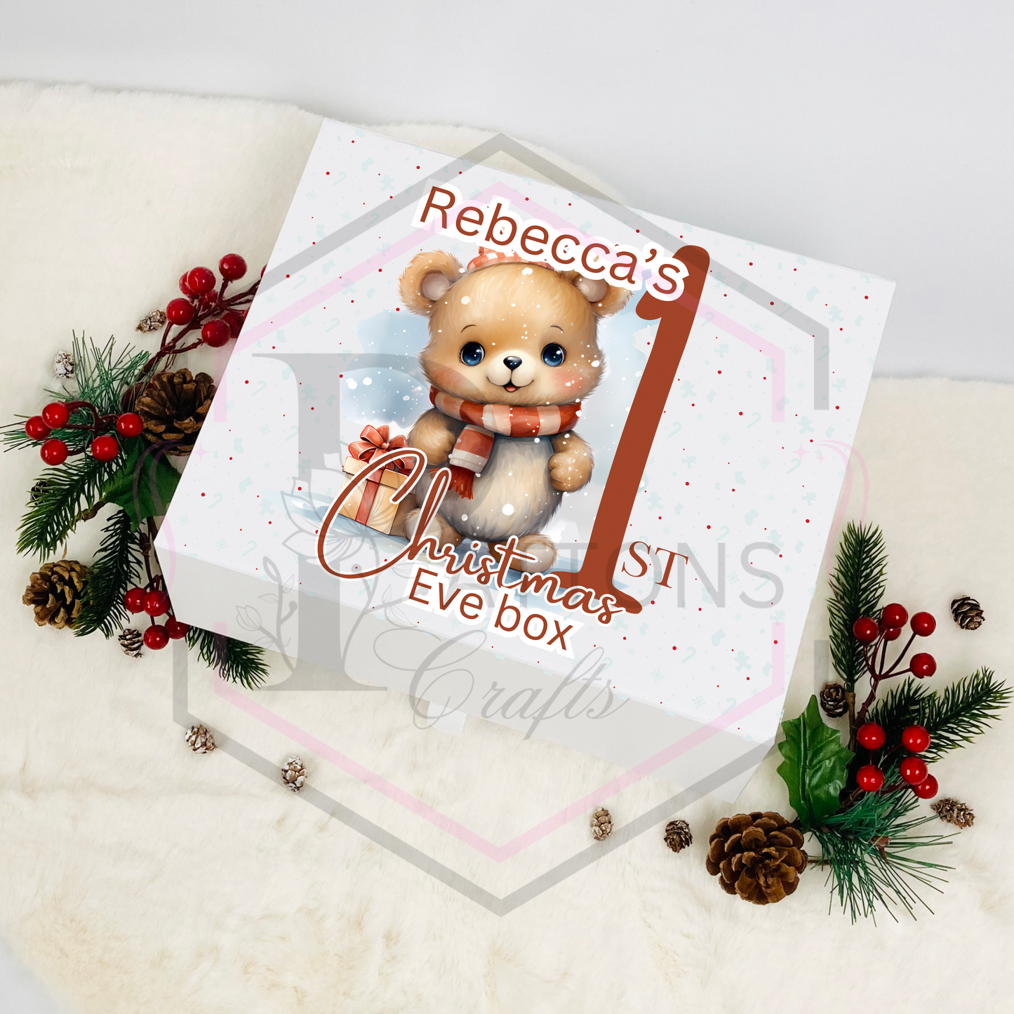 Personalised Christmas eve box | Red First Christmas