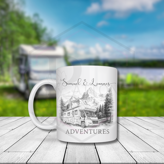 Personalised Caravan mug | Motorhome mug | mug & Coaster set