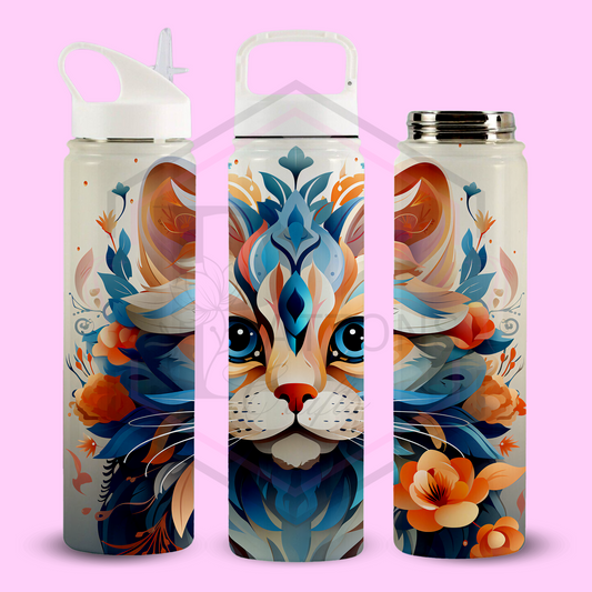 Thermal Water Bottle | Floral Cat