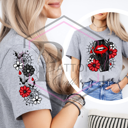 T-Shirt | Floral Coffin | Sleeve detailing