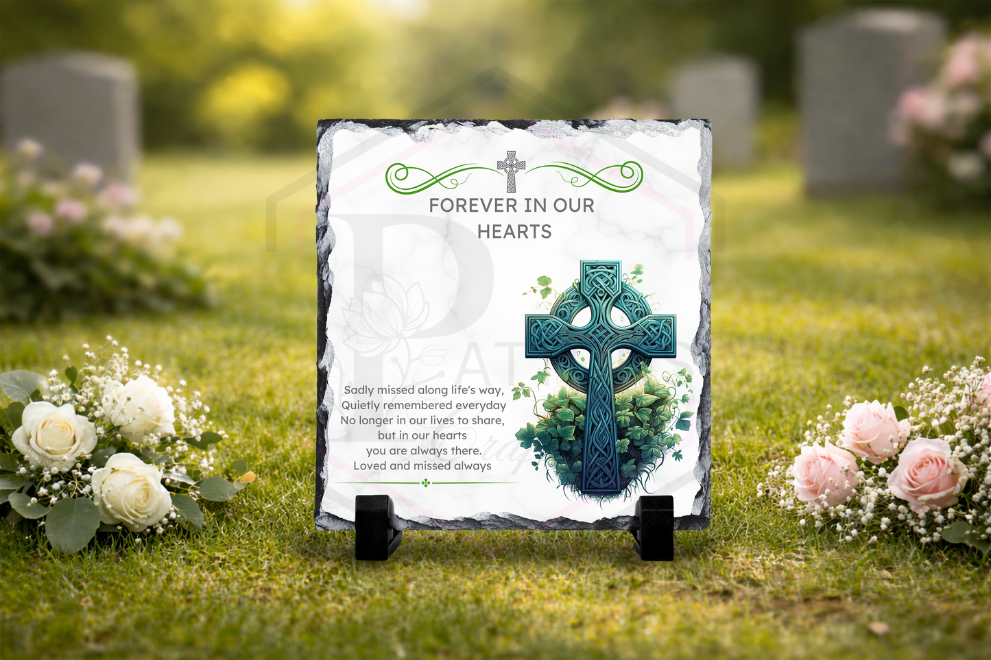 Memorial Slate | Celtic Cross | 20x20cm | 30x30cm