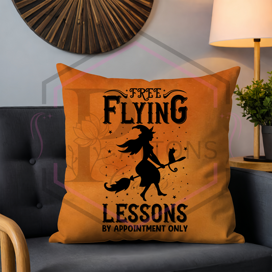 Orange velvet cushion | Flying lessons | Cushion