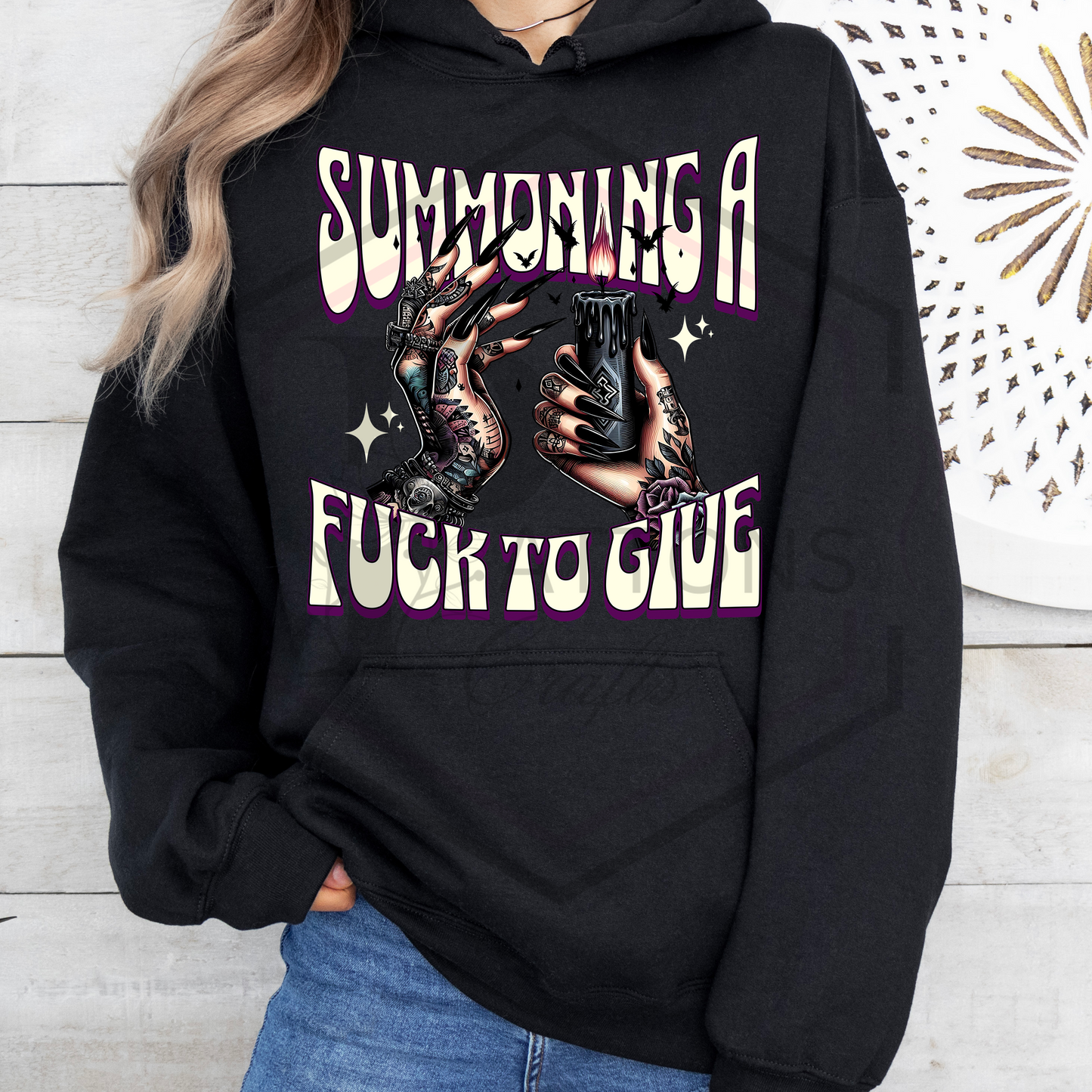 Hoodie | Summoning a F**K to give | Front print only