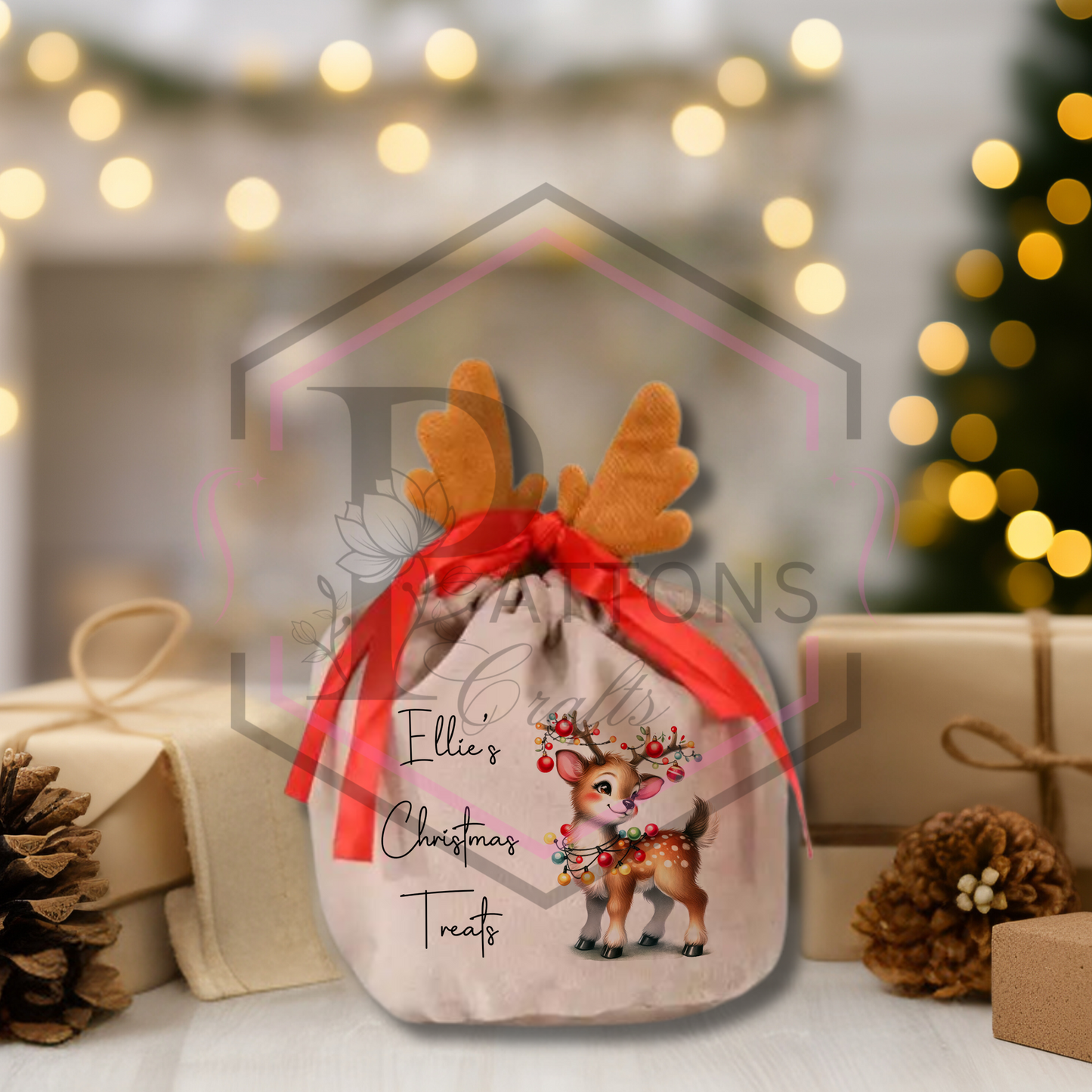 Personalised Christmas treat bag | Mini gift bag