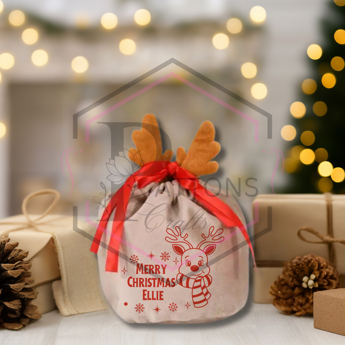 Personalised Christmas gift bag | Mini treat bag