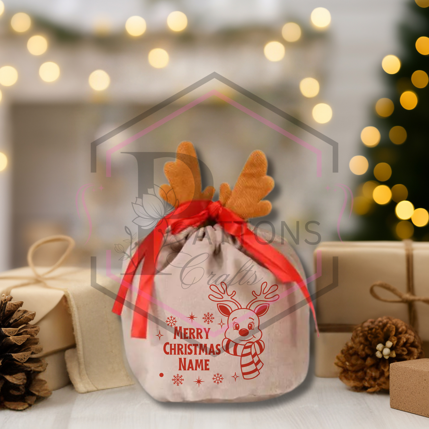 Personalised Christmas gift bag | Mini treat bag