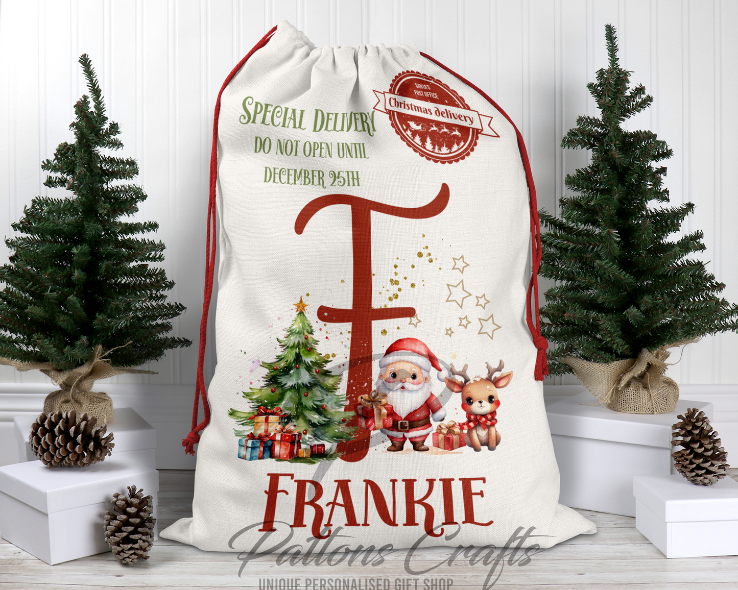 Personalised Santa Sack | Santa Initial | Christmas Sack