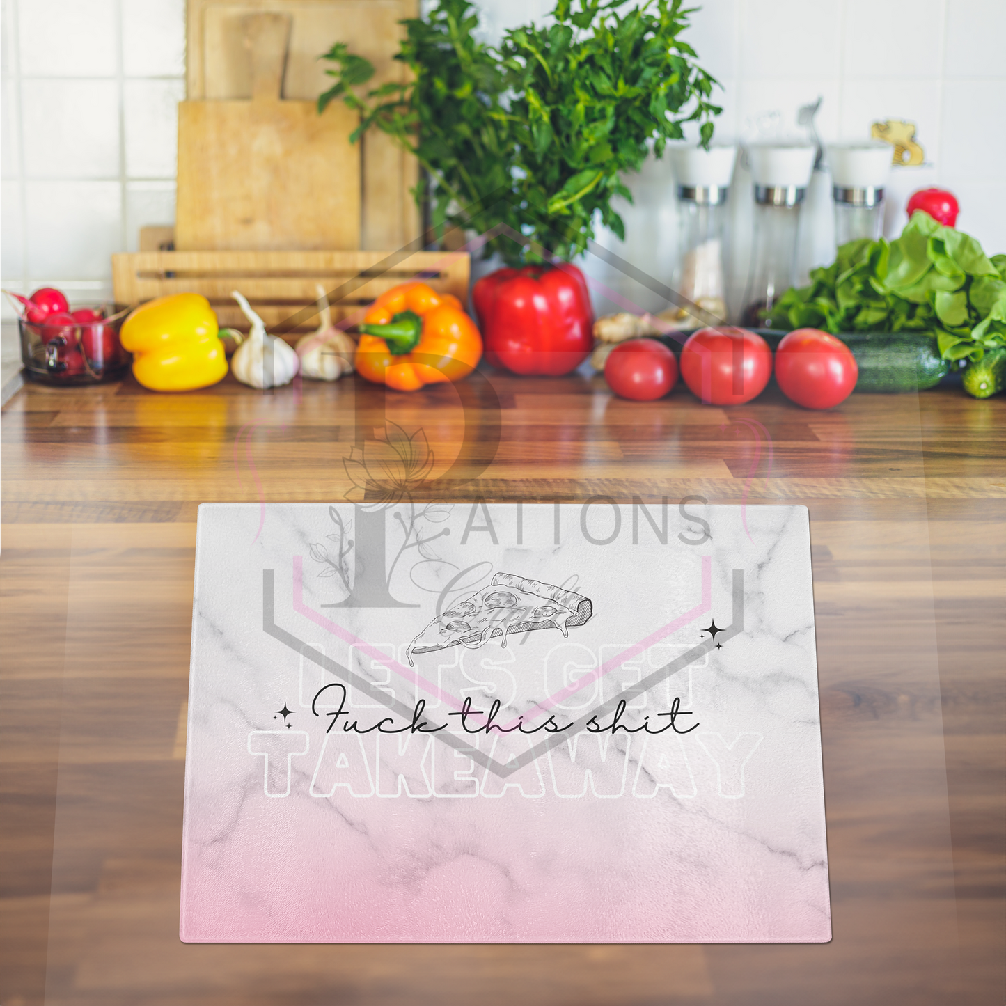 Chopping Board | Lets get takeaway | Worktop Saver