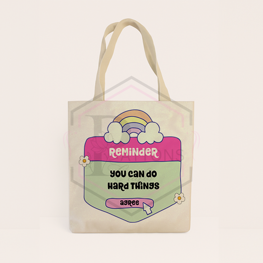 Glitter tote bag | You can do hard things