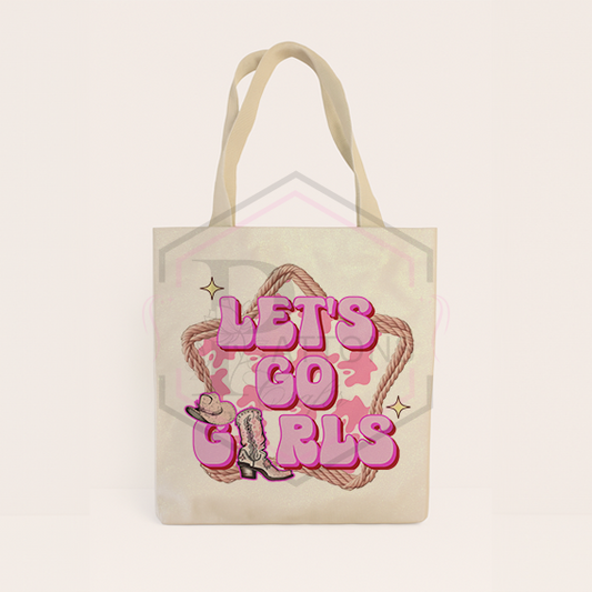 Glitter tote bag | Let's go girls