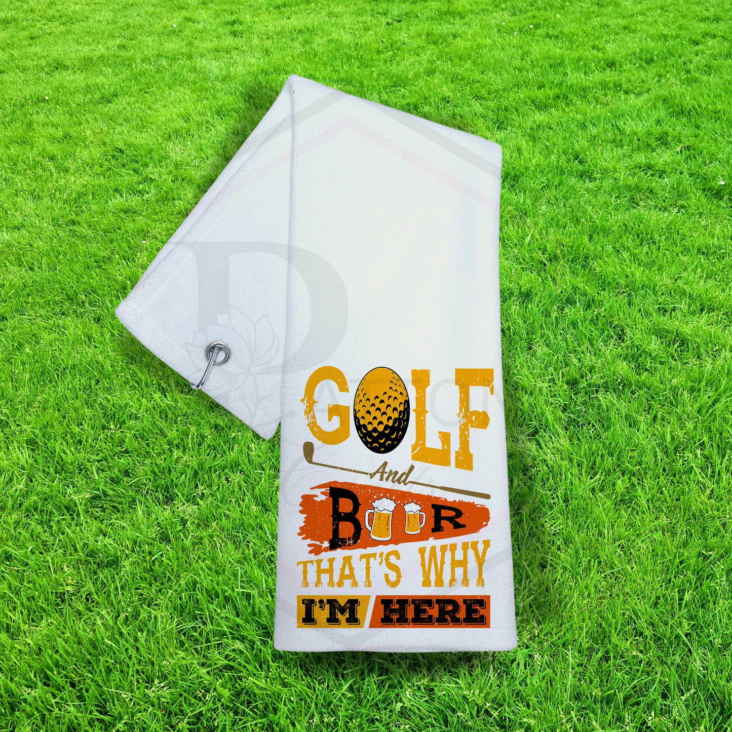 Golf towel | Golf & Beer | Clipped golf towel