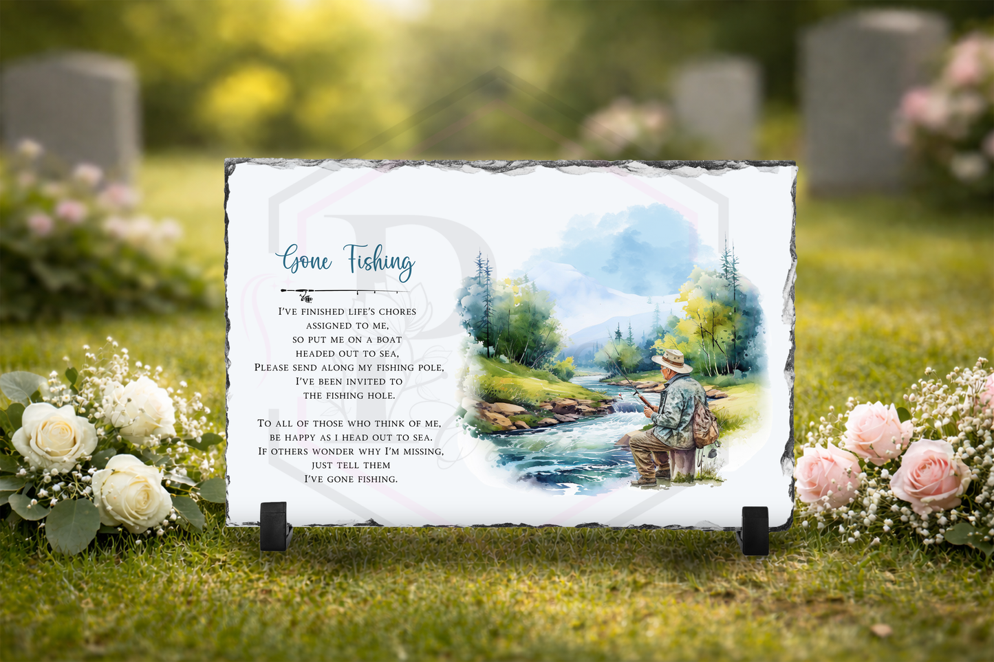 Memorial slate | Gone Fishing