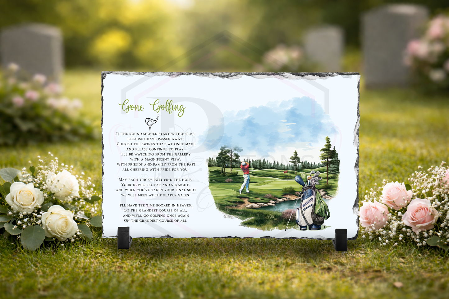 Memorial slate | Gone golfing
