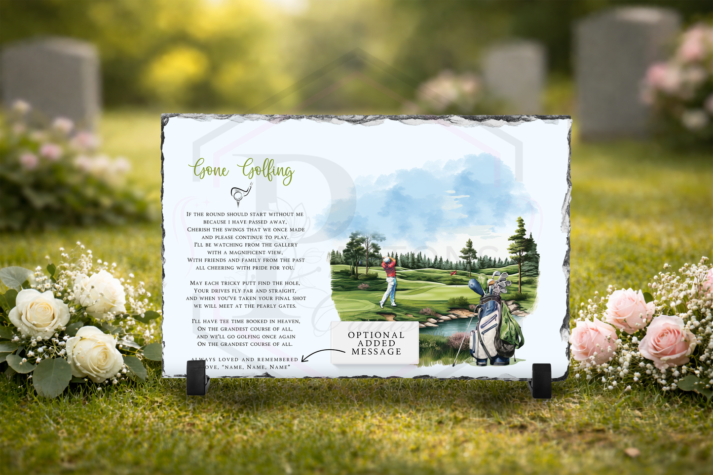 Memorial slate | Gone golfing