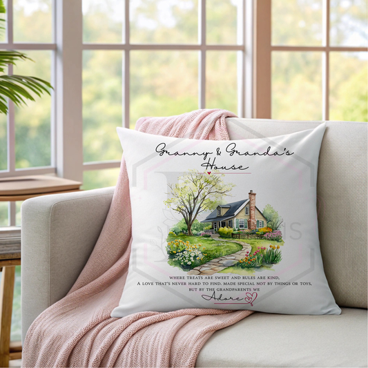 Personalised Granny & Granda's House cushion