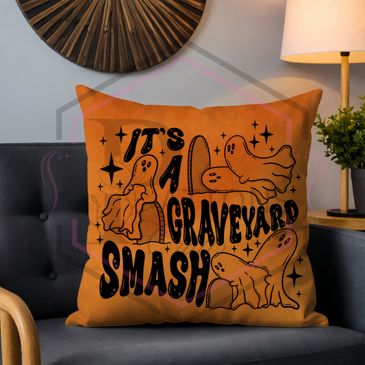 Orange velvet cushion | Graveyard smash