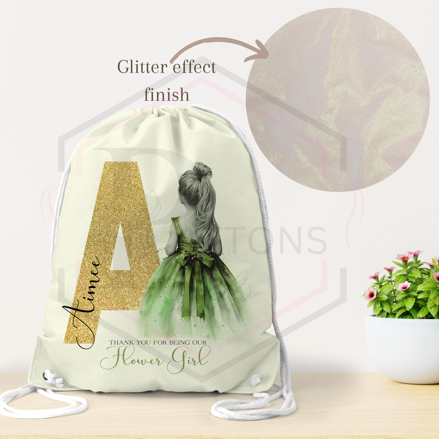 Personalised Flower Girl Glitter Bag | Flower Girl Gift | Multiple Option