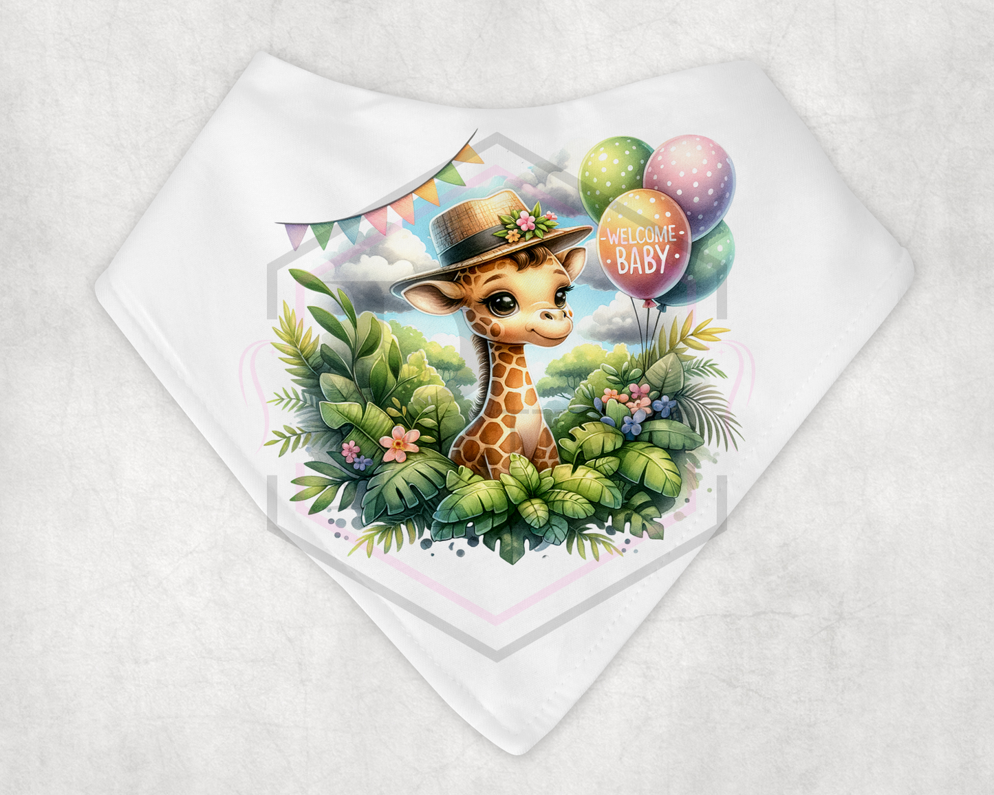 Bandana Bib | Greenery Giraffe | Baby Bib