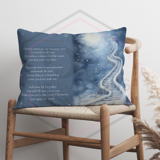 Heavens Message | Winter Scene | Christmas Memorial Cushion