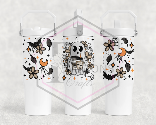 30oz flip lid tumbler | Spooky Coffee | Handled lid