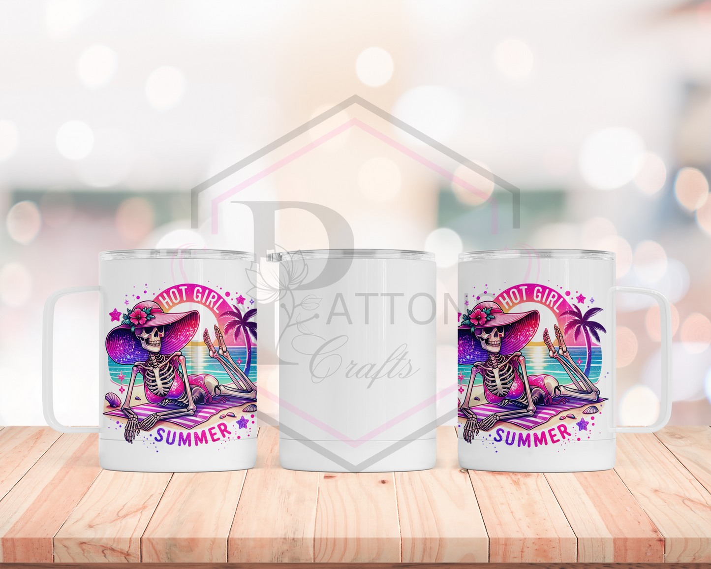 Travel mug | White Handled travel mug | Hot Girl Summer