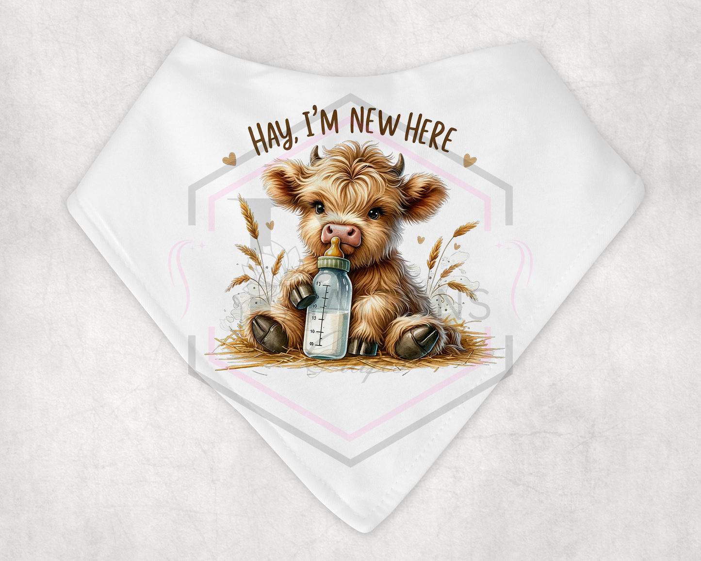 Bandana Bib | Hay i'm new here | Baby bib