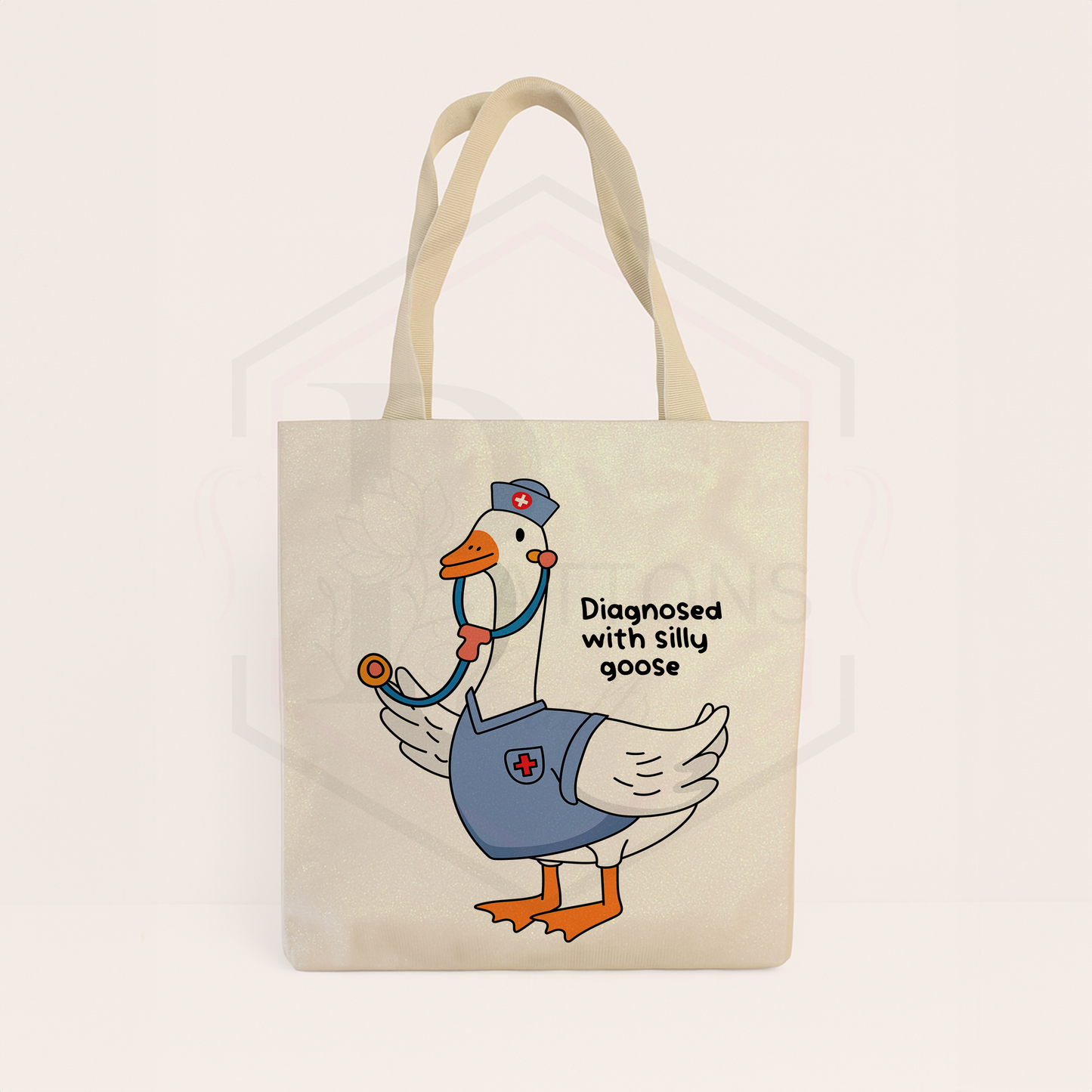 Glitter tote bag | Diagnosed silly goose