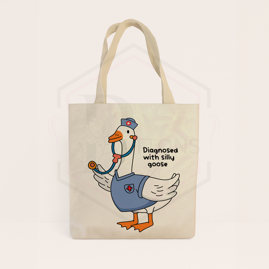 Glitter tote bag | Diagnosed silly goose
