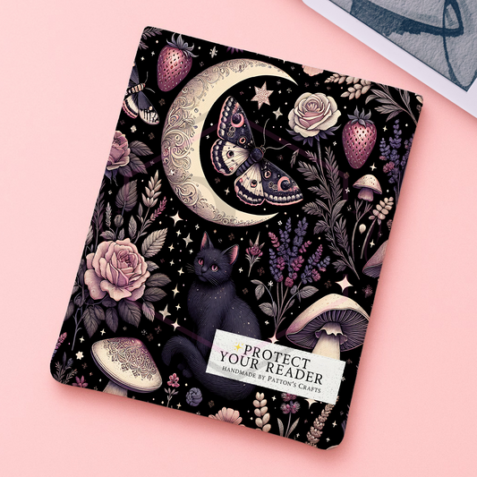 Kindle\Ipad sleeve | Black cat | Fabric Tech Cover