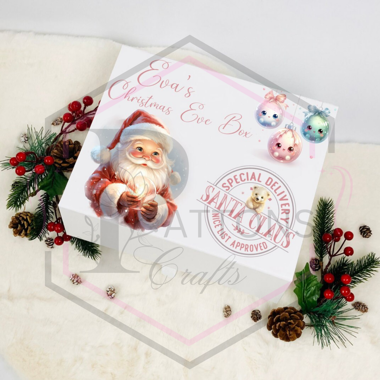 Personalised Christmas Eve box | Pink Santa