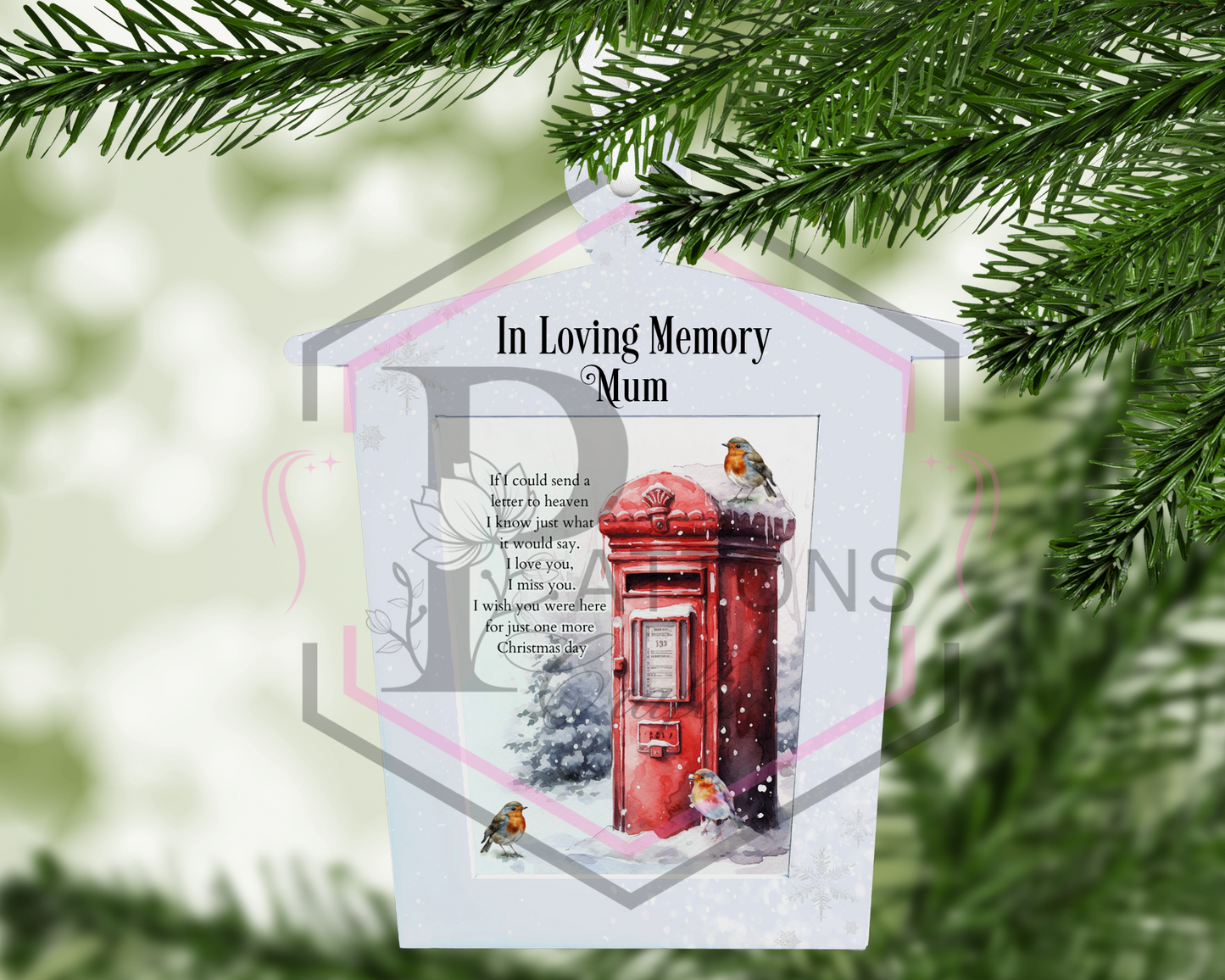 Personalised Memorial lantern| Letter to heaven decoration