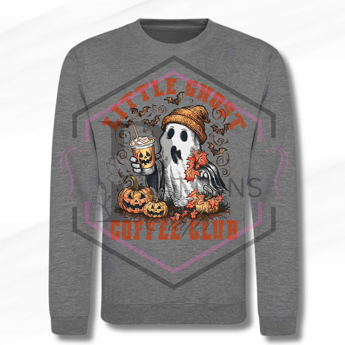 Sweatshirt | Little Ghost Coffee Club | Grey Sweatshirt