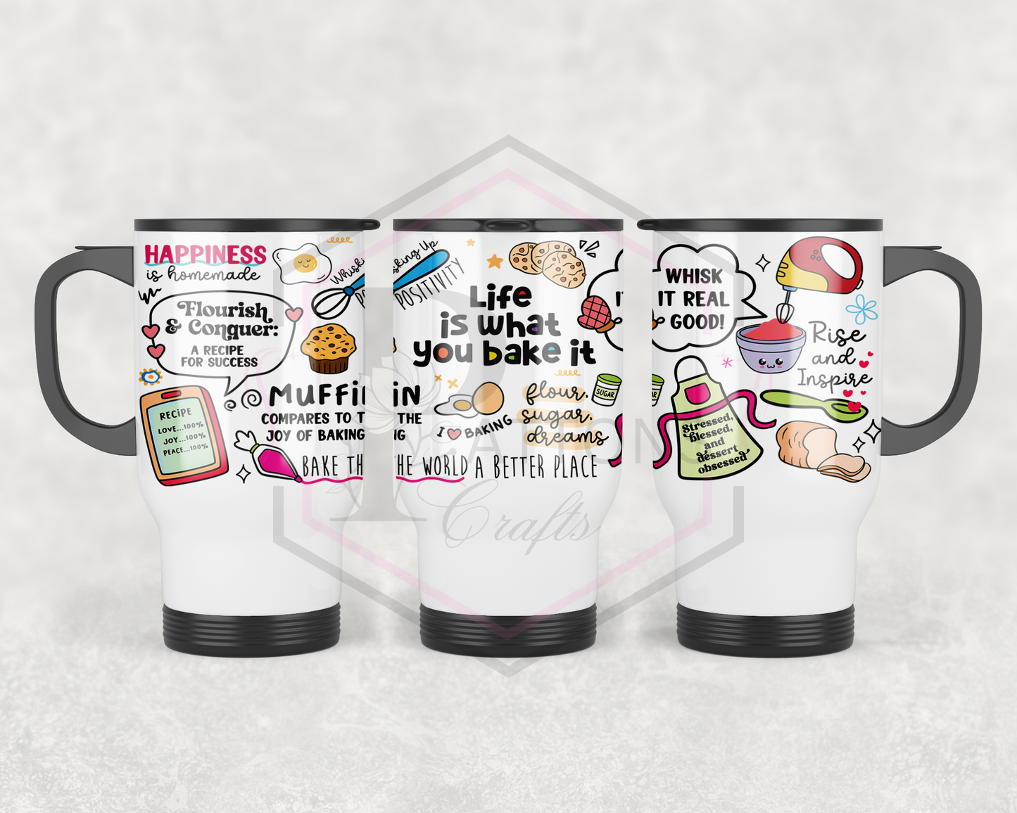 Travel mug | 500ml travel mug | Life is what you bake it