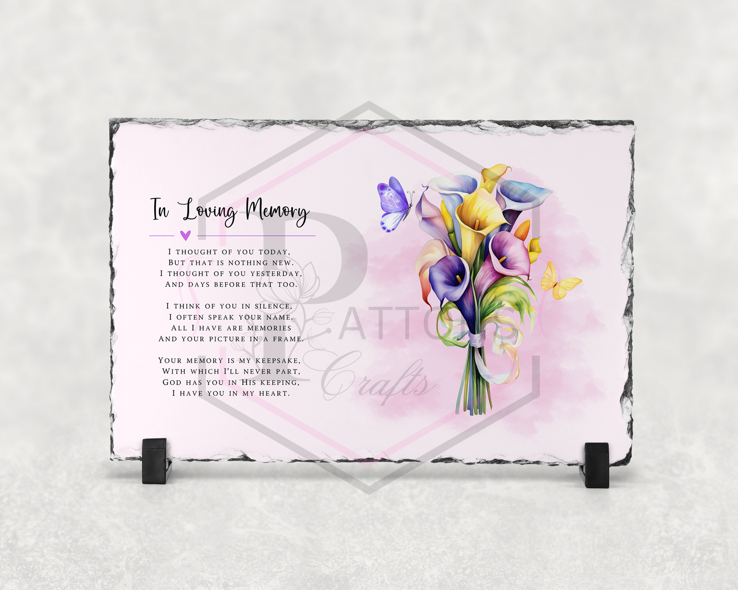 Memorial slate | Lilies