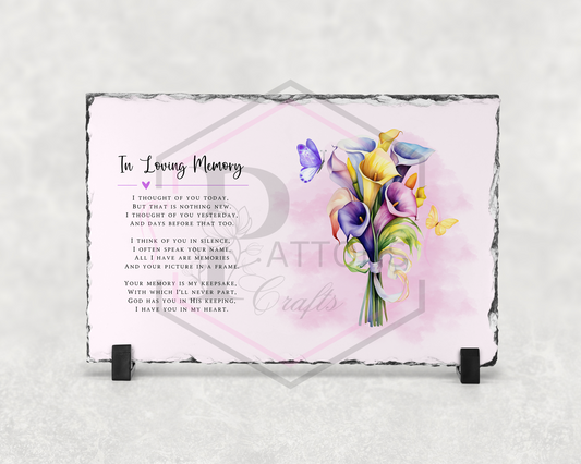 Memorial slate | Lilies
