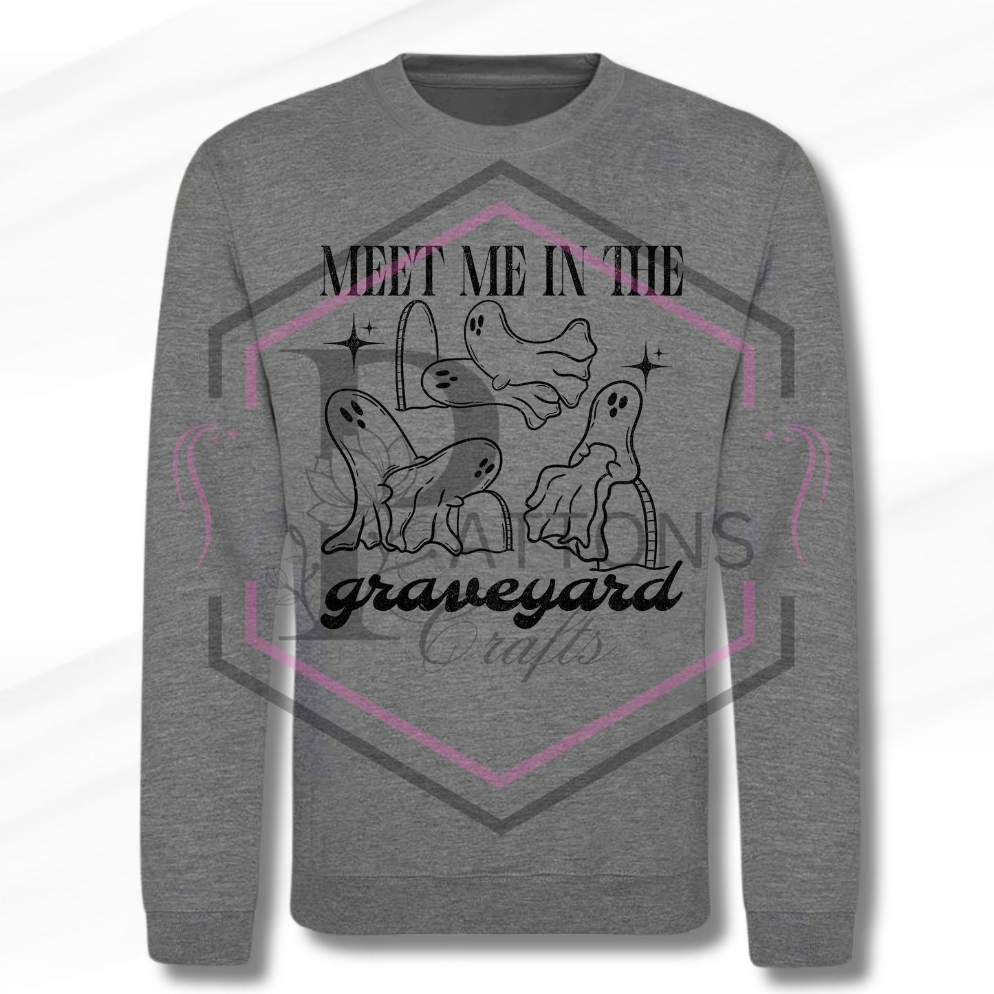 Sweatshirt | Meet me in the graveyard | Grey Sweatshirt